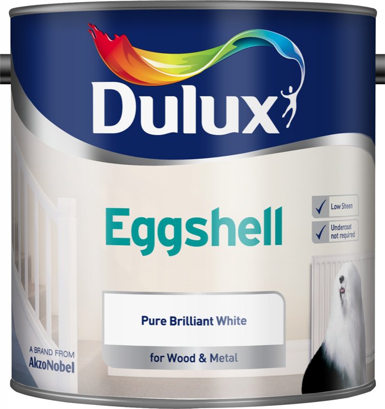 Dulux Eggshell Pure Brilliant White 2.5 Litre at Barnitts Online Store, UK