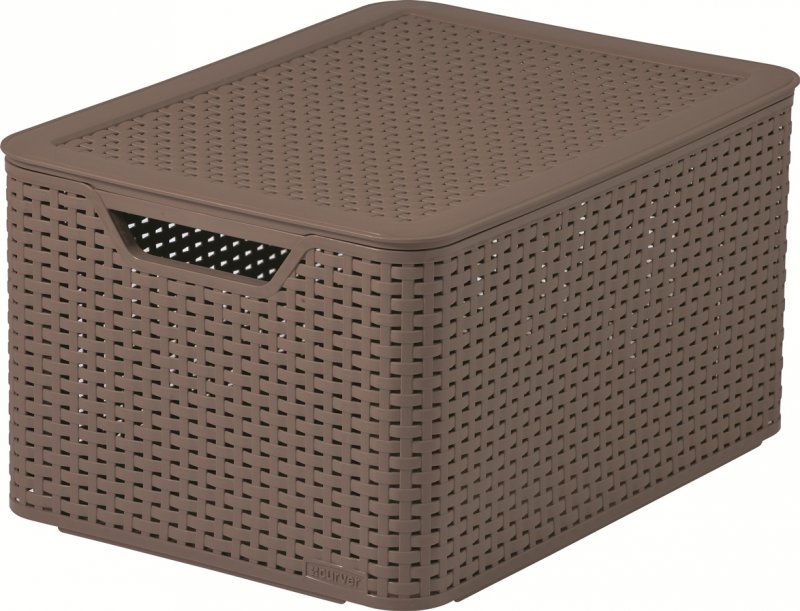 Curver Style Rattan Storage Box Large With Lid Brown At Barnitts