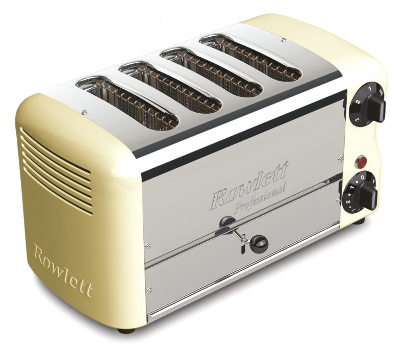 Rowlett Esprit 4 Wide Slot Bread Toaster with Bun Mode with Cream Ends