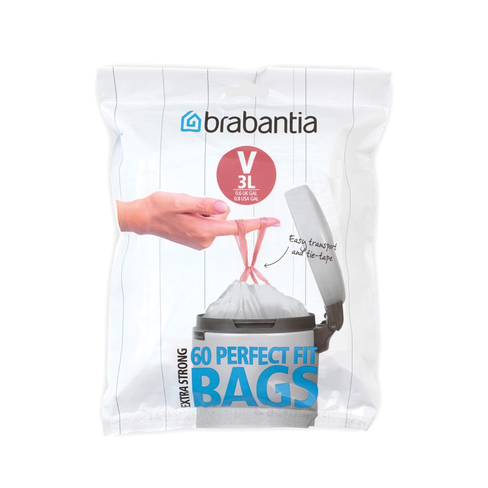 Brabantia NewIcon 3L Bin Liners Dispenser Pack 60 Bags - Size V At ...