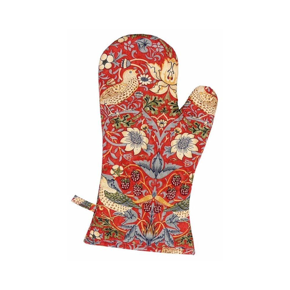 William Morris Red Minor Strawberry Thief Single Oven Mitt at Barnitts ...