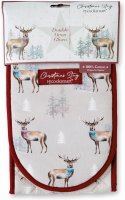 Cooksmart Christmas Stag Double Oven Glove