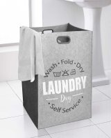 Country Club Large "Laundry Day Self Service" Design Felt Laundry Bag