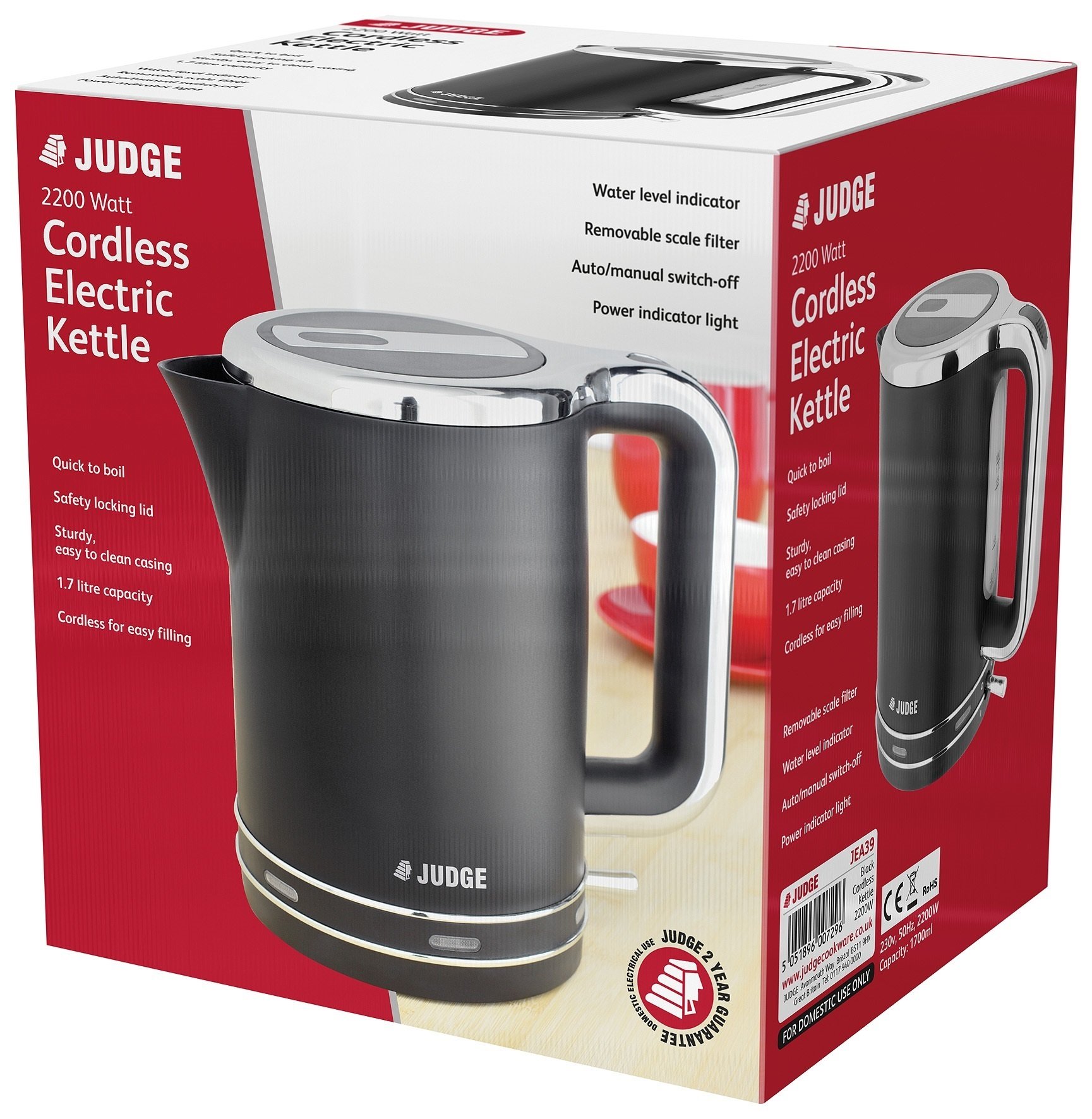 Judge Electricals Cordless Kettle Black 2200W at Barnitts ...