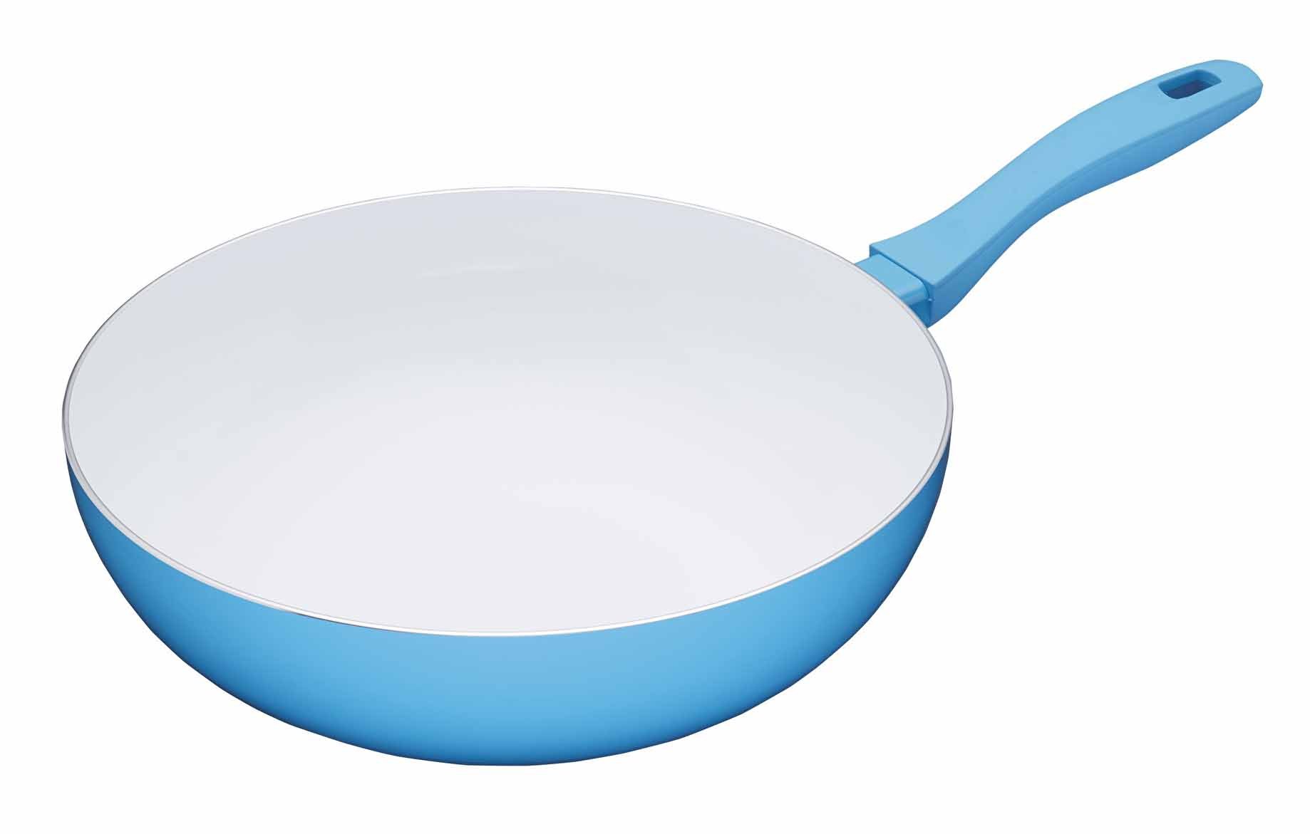 Colourworks Brights Non-Stick Ceramic Wok Blue 30cm at Barnitts Online ...