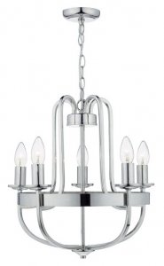 Dar Heythrope 5 Light Pendant Polished Nickel