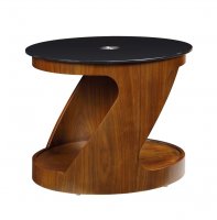 Jual Curved Oval Lamp Table - Walnut