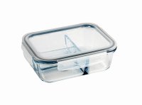 Wiltshire Rectangular 2 Compartment Glass Storage Container - 890ml