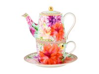 Maxwell & Williams Teas & C's Dahlia Daze Tea for One with Infuser 340ml Sky