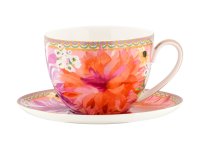 Maxwell & Williams Teas & C's Dahlia Daze Breakfast Cup & Saucer 400ml Pink