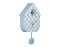 Karlsson Wall Clock Modern Cockoo Checker - Soft Blue