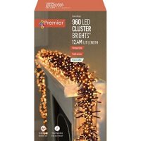 Premier Decorations ClusterBrights Multi-Action 960 LED with Green Cable - Vintage Gold