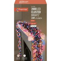 Premier Decorations ClusterBrights Multi-Action 2000 LED with Green Cable - Rainbow