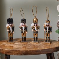 Three Kings Black & Gold Nutcracker Pendant - Assorted