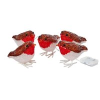 Three Kings InLit Ice Robins - Set of 5