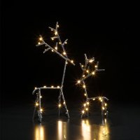 Noma Battery Operated Black Metal Stick Deer with 50 LED (Set of 2)