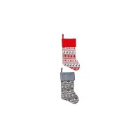 Premier Decorations Knitted Scandi Stocking 45cm - Assorted