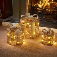 Three Kings GlitterTwist Gift Boxes (Set of 3) - Gold