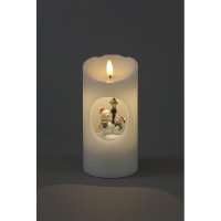 SnowTime Battery Operated LED Candle 15cm with Rotating Snowmen & Music