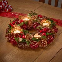 Three Kings Festive Natural Decor Three Kings Ring Quartet Candle Holder