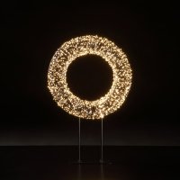 NOMA Black Micro Wire Standing Wreath with 1200 LED 30cm