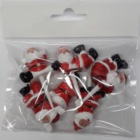 NJ Products Christmas Cake Decorations (Pack of 6) - Playful Santas