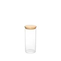 Jomafe Store&Care Round Bamboo Glass Jar - 1300ml