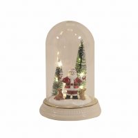 Straits LED Santa Glass Decoration 20cm