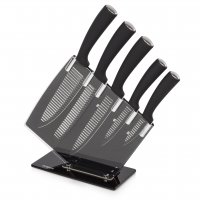 Tower 5 Piece Grooved Knife Set Black