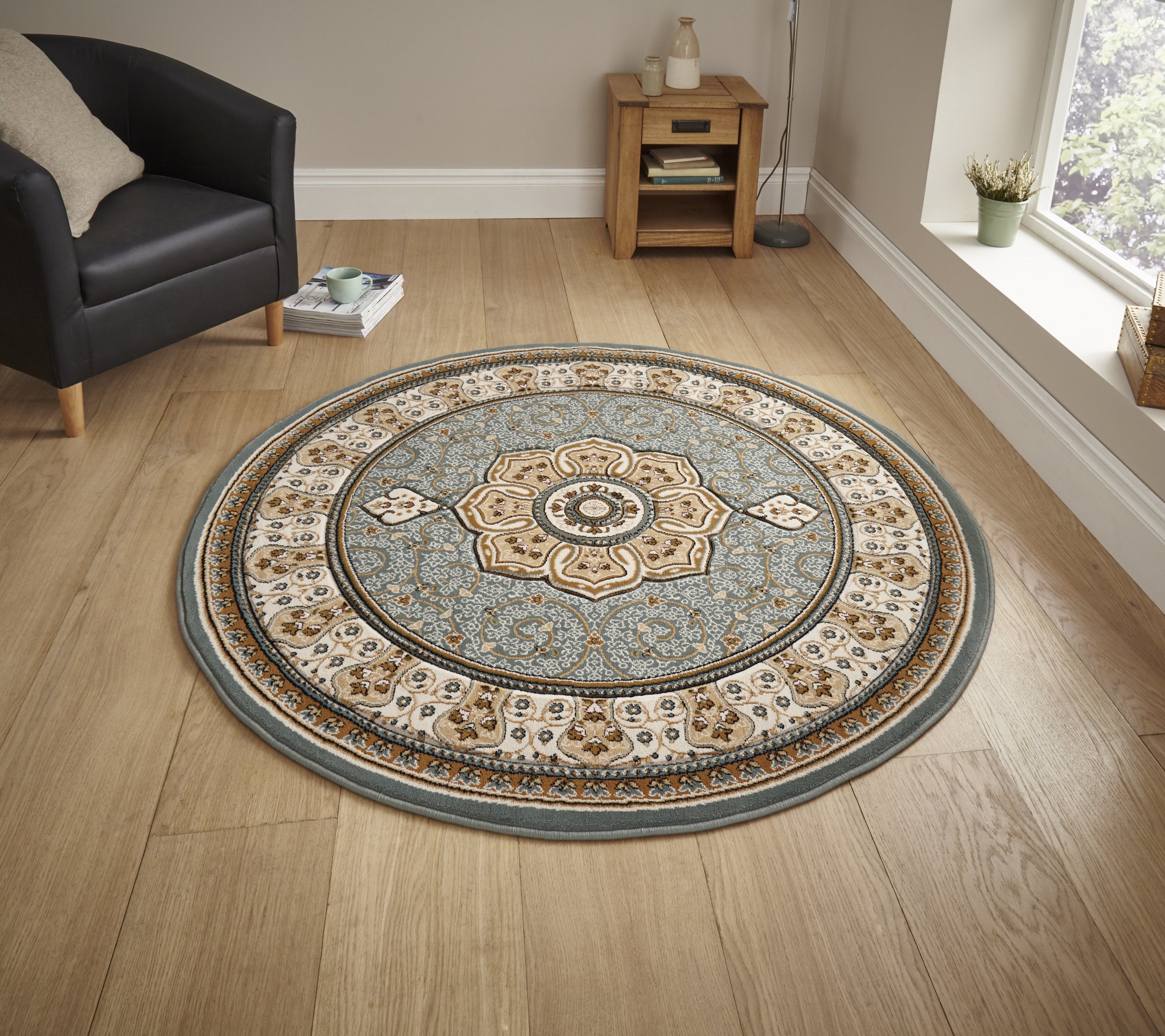 Think Rugs Heritage 4400 Dark Blue Circle - 150cm Dia. at Barnitts ...