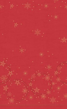 Duni Christmas Table Cover 138 x 220cm - Star Shine Red