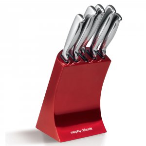 Morphy Richards Accents 5 Piece Knife Block - Red