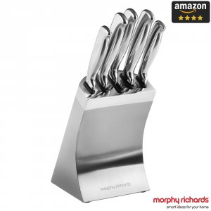 Morphy Richards Accents 5 Piece Knife Block - Silver