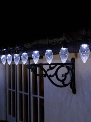 NOMA Large Faceted Cone Festoon Lights 20 LED - White