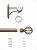 Rothley 25mm x 1219mm Curtain Pole with Cage Orb Finials, Brackets & Curtain Rings - Antique Brass