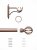 Rothley 25mm x 1219mm Curtain Pole with Cage Orb Finials, Brackets & Curtain Rings - Antique Copper