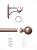 Rothley 25mm x 1829mm Curtain Pole with Solid Orb Finials, Brackets & Curtain Rings - Antique Copper