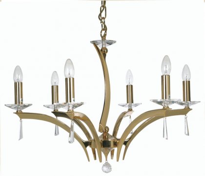 Oaks Lighting Wroxton 6 Light Chandelier Gold