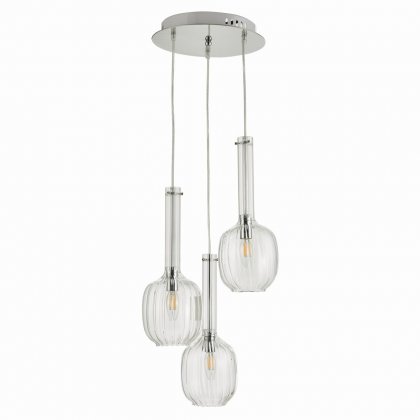 Eifel 3lt Cluster Pendant Clear & Polished Chrome