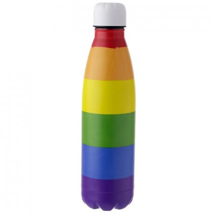 Puckator Reusable Stainless Steel Hot & Cold Thermal Insulated Drinks Bottle 500ml - Somewhere Rainbow