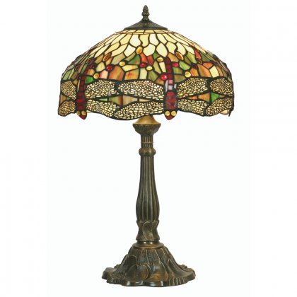 Oaks Lighting Tiffany Style Dragonfly Table Lamp