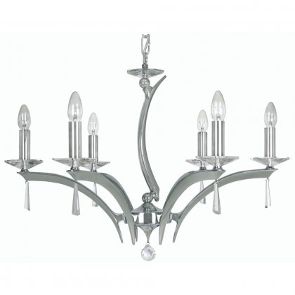 Oaks Lighting Wroxton 6 Light Chandelier Chrome