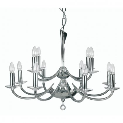 Oaks Lighting Bahia 12 Light Chandelier Chrome