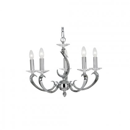 Oaks Lighting Esbelta 5 Light Chandelier Chrome