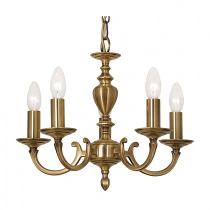 Oaks Lighting Carter 5 Light Chandelier Antique Brass