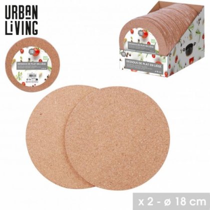 2 Piece Cork Mats Round