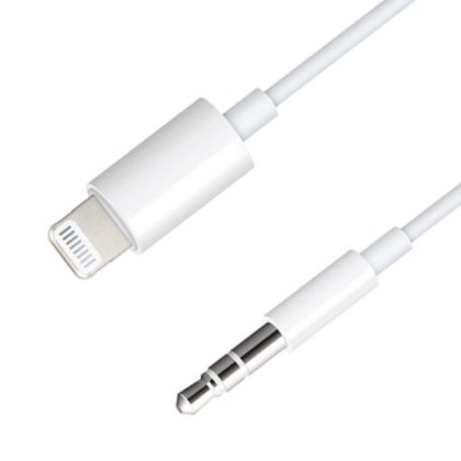 Extrastar Iphone Lightning 3.5mm Stereo Plug Aux Cable 1M - White