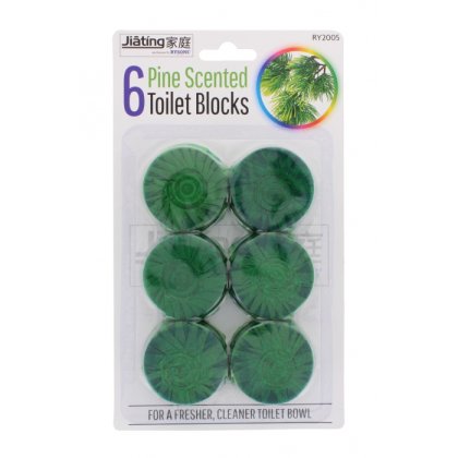 Jiating 6 Toilet Blocks Green with Pine scented