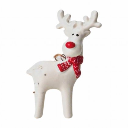 Giftware Trading Reindeer with Scarf Tree Decoration 8.8cm