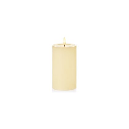 Premier Decorations FlickaBright Candle with Melted Pool 7.5 x 12.5cm - Cream